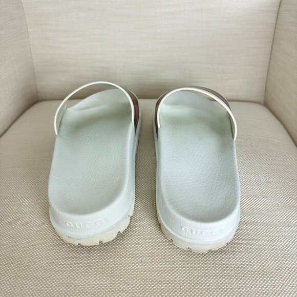 GUCCI Slide Sandal (Men) in White *FLAWED* Size US 10 and US 8 - Picture 5 of 9